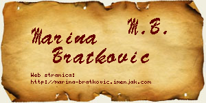 Marina Bratković vizit kartica